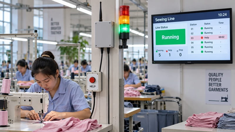hệ thống giám sát chuyền may